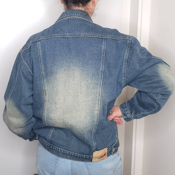 Vintage Mustang Denim Jacket Blue Denim Blazer Long Sleeves Jeans Blazer - Picture 3 of 4